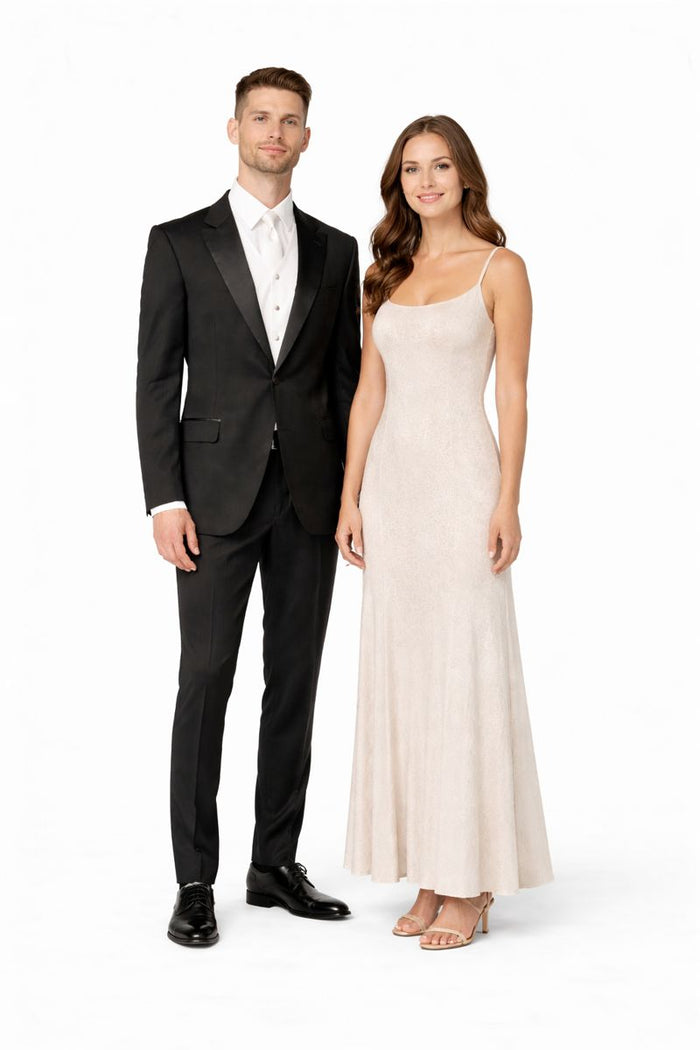 1 Button Peak Jean Tuxedo - Black Peak Lapel Tuxedo Suit - Wide Lapel Tuxedo - Image 7