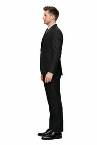 1 Button Slim Fitted Shawl Tuxedo Black - Image 2