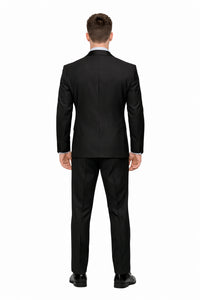 1 Button Slim Fitted Shawl Tuxedo Black - Image 3