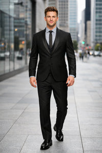 1 Button Slim Fitted Shawl Tuxedo Black - Image 6