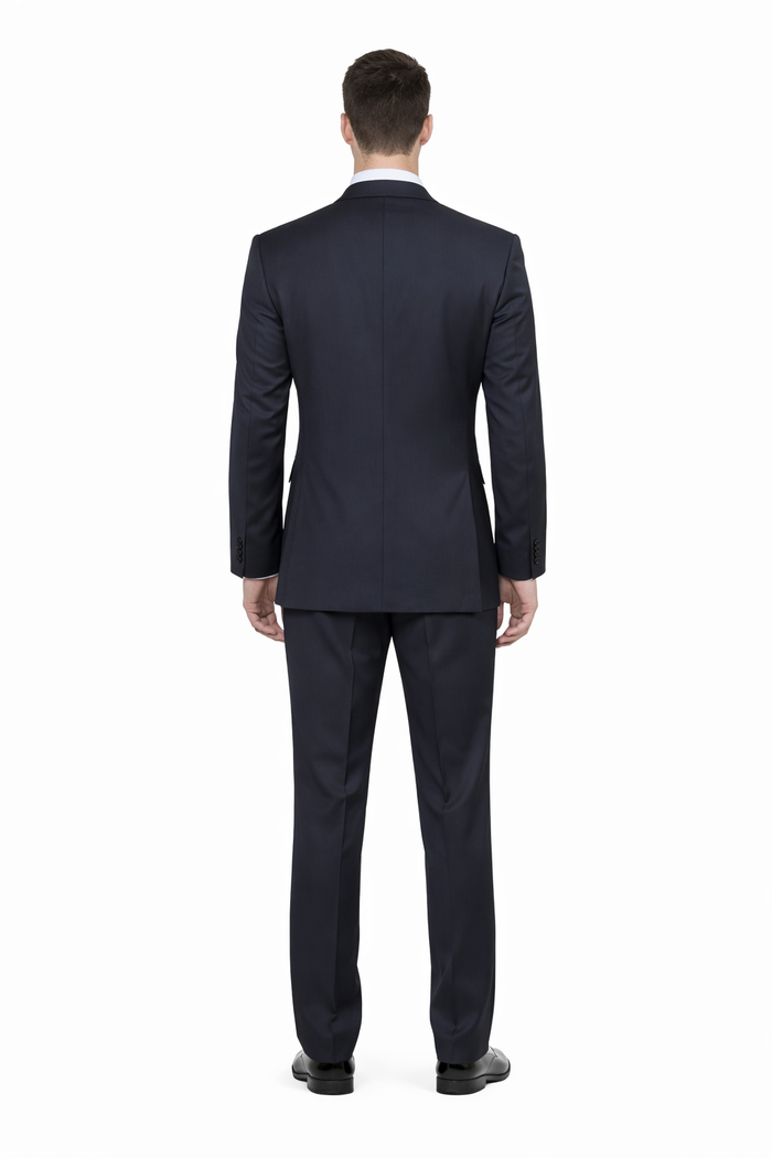 1 Button Tapered Cut Vented Wool Blend Flat Front Suit Online Discount Fashion Sale - Image 3