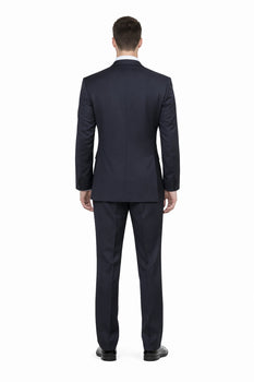 1 Button Tapered Cut Vented Wool Blend Flat Front Suit Online Discount Fashion Sale - Image 3