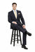 1 Button Tapered Cut Vented Wool Blend Flat Front Suit Online Discount Fashion Sale