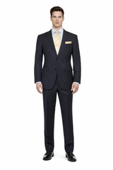1 Button Tapered Cut Vented Wool Blend Flat Front Suit Online Discount Fashion Sale