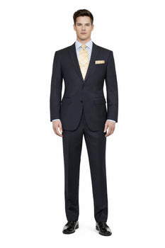 1 Button Tapered Cut Vented Wool Blend Flat Front Suit Online Discount Fashion Sale
