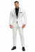 1 Button White Shawl Lapel Black Shirt Tuxedo