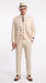 Men’s Ivory Cream Pinstripe 3-Piece Suit – 1920s Gangster Gatsby Wedding and Formal Suit