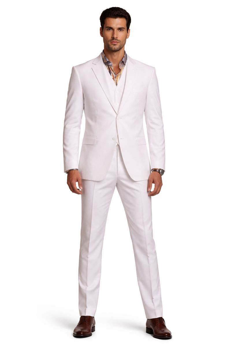 100% Irish Linen Suits - Mens Vested Three Pieces Summer Suit