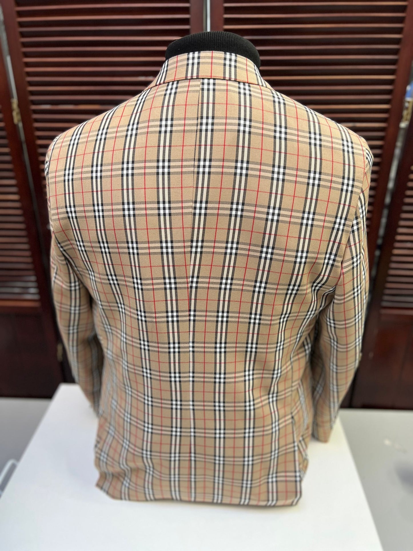 Classic Beige Checkered Blazer – Tan Plaid Sport Coat - Camel Windowpane Pattern - Image 7