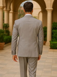 100%  Fabric - Slim or Modern Fit Suits - Classic Fit Alberto Nardoni Brand - 100% Percent Wool Fabric Suit - Worsted Wool Business Suit