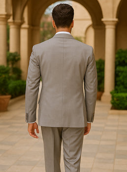 100%  Fabric - Slim or Modern Fit Suits - Classic Fit Alberto Nardoni Brand - 100% Percent Wool Fabric Suit - Worsted Wool Business Suit - Image 5