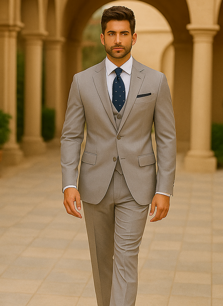 100%  Fabric - Slim or Modern Fit Suits - Classic Fit Alberto Nardoni Brand - 100% Percent Wool Fabric Suit - Worsted Wool Business Suit - Image 4