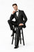 100%Poly Slim Fitted Traditional Fitc Cut 1 Button Black Best Designer One Button Black Tuxedo Suit For Men Slim Fit Black Tuxedo - Skinny Fit Tuxedo