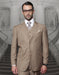 Mens 2 Button Classic Fit Pleated Pant Suit in Big & Tall Sizes in Bronze