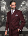 Mens 2 Button Classic Fit Pleated Pant Suit in Big & Tall Sizes in Burgundy