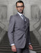 Mens 2 Button Classic Fit Pleated Pant Suit in Big & Tall Sizes in Charcoal