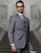 Mens 2 Button Classic Fit Pleated Pant Suit in Big & Tall Sizes in Charcoal