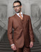 Mens 2 Button Classic Fit Pleated Pant Suit in Big & Tall Sizes in Copper
