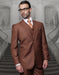 Mens 2 Button Classic Fit Pleated Pant Suit in Big & Tall Sizes in Copper