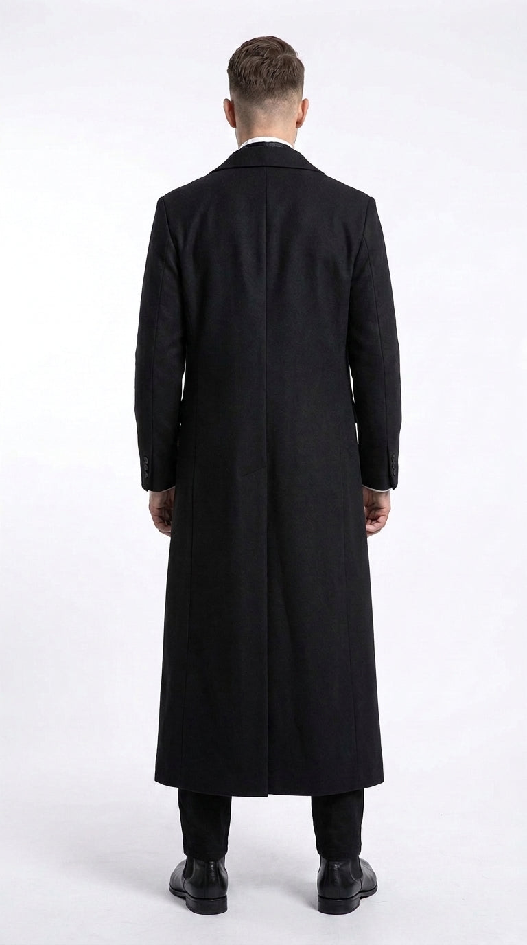 Coat Men's Matrix Neo Inspired Black Wool Duster Coat – Long
