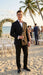 Tiglio Brand 100% Wool Super 150s Italian fabric Men’s Classic Black Double-Breasted Tuxedo with Satin Peak Lapel – Formal Wedding & Gala Suit Set