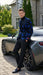Men’s Black and Royal Blue Patterned Blazer – Paisley Floral Sport Coat Prom Jacket