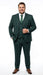 Men's Dark Green Plaid 3 Piece Suit – Checkered Suit Set for Wedding, Windowpane Tartan Fabric - Ultra Slim Fit