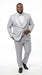Mens Light Silver Wedding Tuxedo Suit – Paisley Fabric Three Piece Formal Suit Set with Shawl Lapel for Groom, Prom, Gala and ice Grey