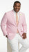 Mens Pink Seersucker Blazer – Lightweight Striped Summer Sport Coat Casual Smart Formal Jacket