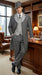 Men’s Grey Pinstripe Zoot Suit 3 Piece – 1920s Gangster Vintage Wide Lapel Suit with Vest for Wedding, Party