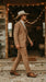 Mens Camel Brown Copper Western 3 Piece Suit – Classic Country Style Blazer Vest Pants Set, Formal Cowboy Suit Outfit