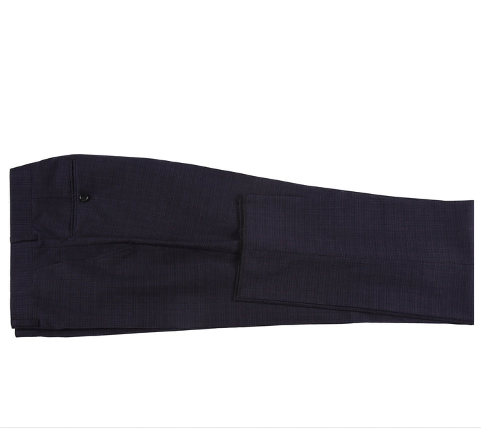 293-13 Men's Classic Fit Single Breasted Black Micro Check Notch Lapel Suits - Image 10