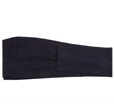 293-13 Men's Classic Fit Single Breasted Black Micro Check Notch Lapel Suits - Image 10