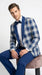 Men’s Tartan Blue Plaid and Solid Blue Tuxedo – Modern Check Pattern Formal Suit for New Year - Christmas - Holiday Jacket with Pants