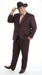 Men’s Brownish Black Pinstripe Western Suit, Cowboy Formal Wedding Ranch Dress Suit Set Slim Fitted