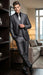 Mens Charcoal Gray Suit With Sheen -  | Shiny Texture Fabric Three Piece Wedding and Party Business
