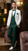 Men’s White and Hunter Green 3 Piece Suit – Elegant Formal Suit with Vest, Wedding Tuxedo Suit for Prom and Party Wear