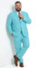 Men’s Aqua Blue 2 Piece 2 Button Suit, Formal Dress Suit for Weddings, Prom, Parties, Summer Events, Turquoise Light blue