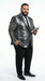 Men’s Black and Charcoal Gray Snakeskin Print Blazer, Animial Exotic Skin Alligator Crocodile Texture
