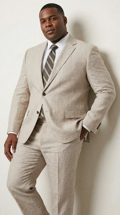 Big and Tall Men’s Gray Suit Separates with 2 Button Jacket and Matching Pants, Formal Dress Suit