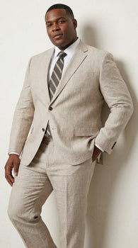 Big and Tall Men’s Gray Suit Separates with 2 Button Jacket and Matching Pants, Formal Dress Suit