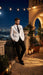 Men’s White Blazer with Black Trim | Wedding and Party Formal Blazer Jacket - White Tuxedo Prom Jacket