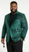 Men’s Emerald Green Paisley Tuxedo Dinner Jacket with Black Lapel, Formal Prom Wedding Party Blazer