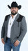 Men’s Dark Charcoal Western Blazer with Black Suede Yokes, Cowboy Sport Coat for Ranch Wedding and Country Events By Platini