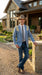 Men’s Steel - Light Blue and Bone Color Western Cowboy Blazer – Shiny Country Style Dress Jacket for Rodeo Saco De Hombre Vaquero