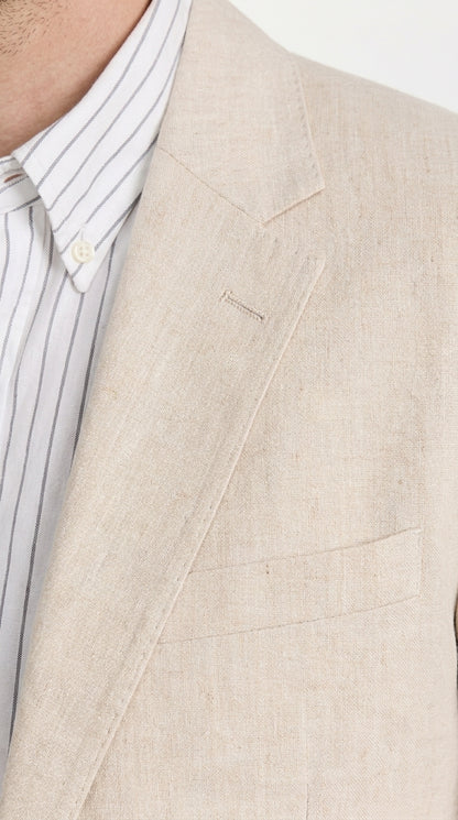 Men’s Light Tan Sport Coat – Classic Two-Button Casual Blazer for Business, Weddings & Smart Casual Wear Modern Fit Linen Fabric