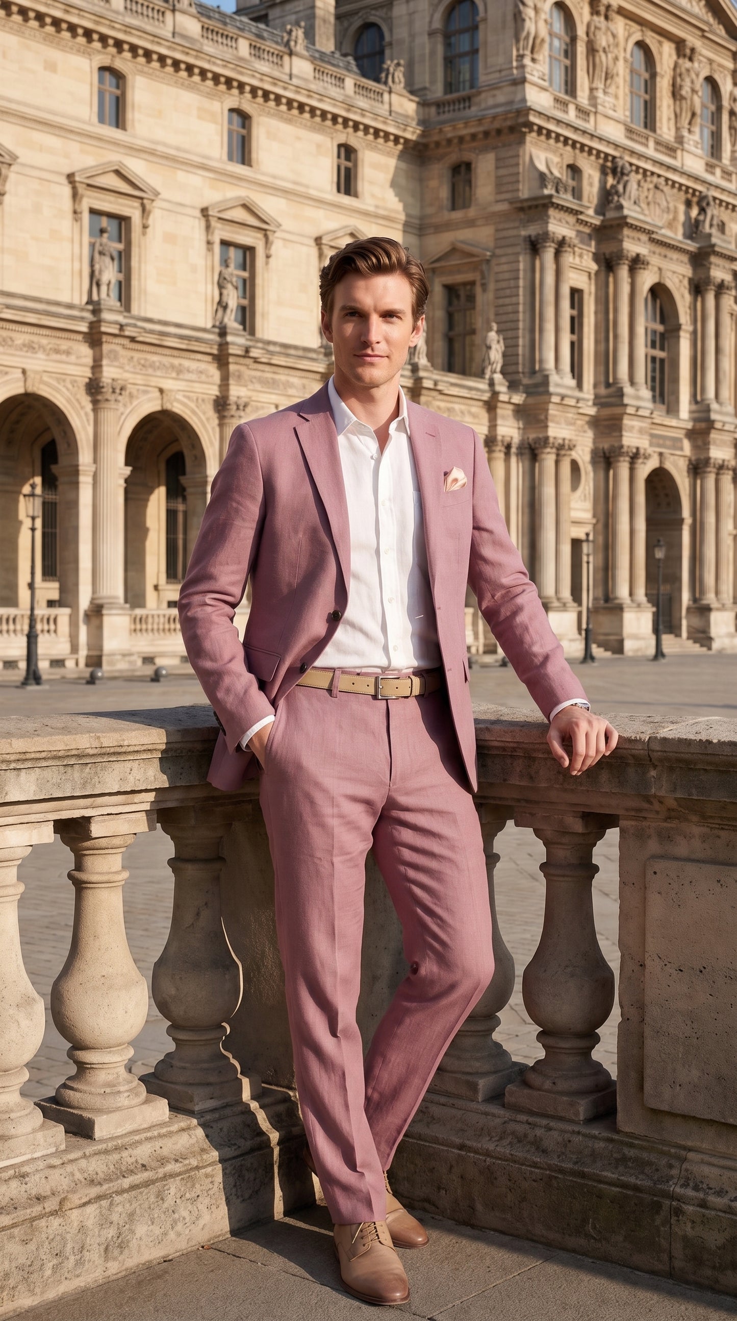 Men’s Mauve 2-Piece Suit – Two-Button Wedding, Prom and Business Suit  Modern Fit
