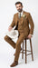 Men’s Tan Groom Outfit Country Wedding 3 Piece Suit Khaki Camel Color Modern Fit