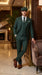 Men’s Hunter Green Pinstripe 3-Piece Suit – Vintage Wedding, Prom and Formal Suit with Matching Vest