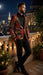Men’s Red and Gold Floral Pattern Paisley  Shawl Lapel | Luxury Evening and Party Wear Jacket Prom Christmas New Year Blazer